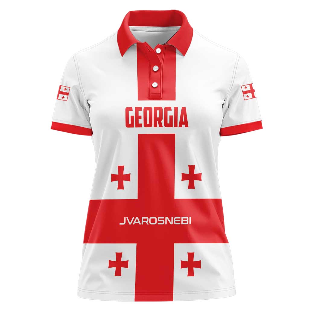 Custom Georgia 2024 Football Women Polo Shirt Come On Sakartvelo - Wonder Print Shop