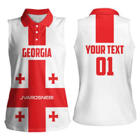 Custom Georgia 2024 Football Women Sleeveless Polo Shirt Come On Sakartvelo - Wonder Print Shop