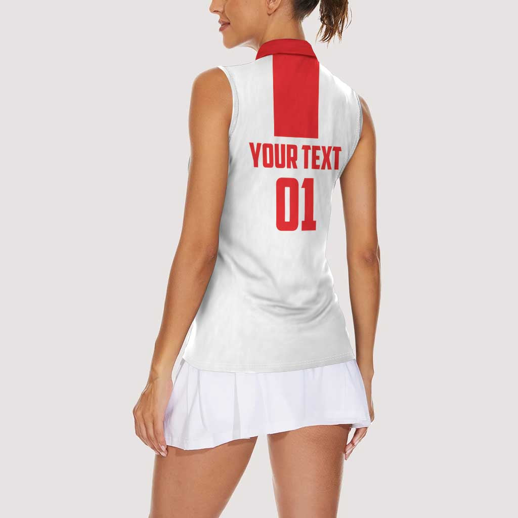 Custom Georgia 2024 Football Women Sleeveless Polo Shirt Come On Sakartvelo - Wonder Print Shop