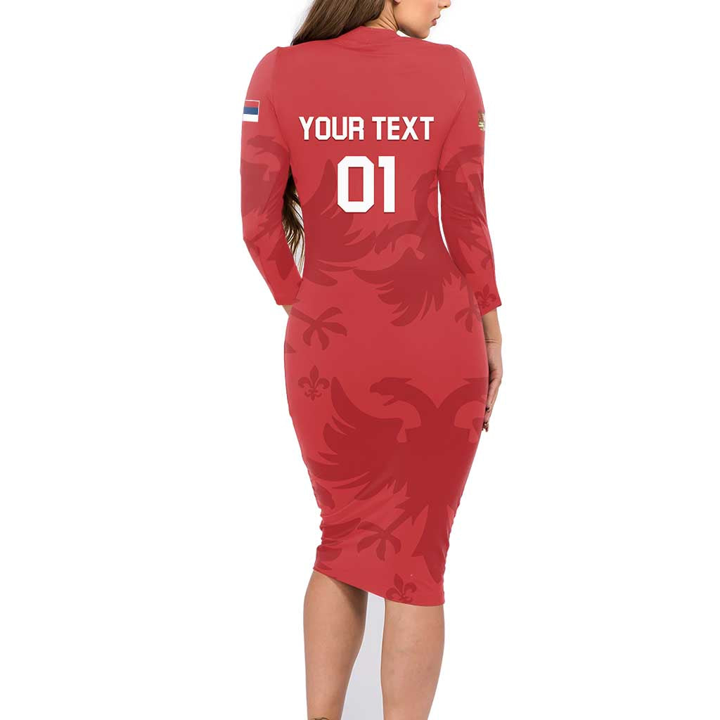 Custom Serbia 2024 Football Family Matching Long Sleeve Bodycon Dress and Hawaiian Shirt Srbija Go Champions - Wonder Print Shop