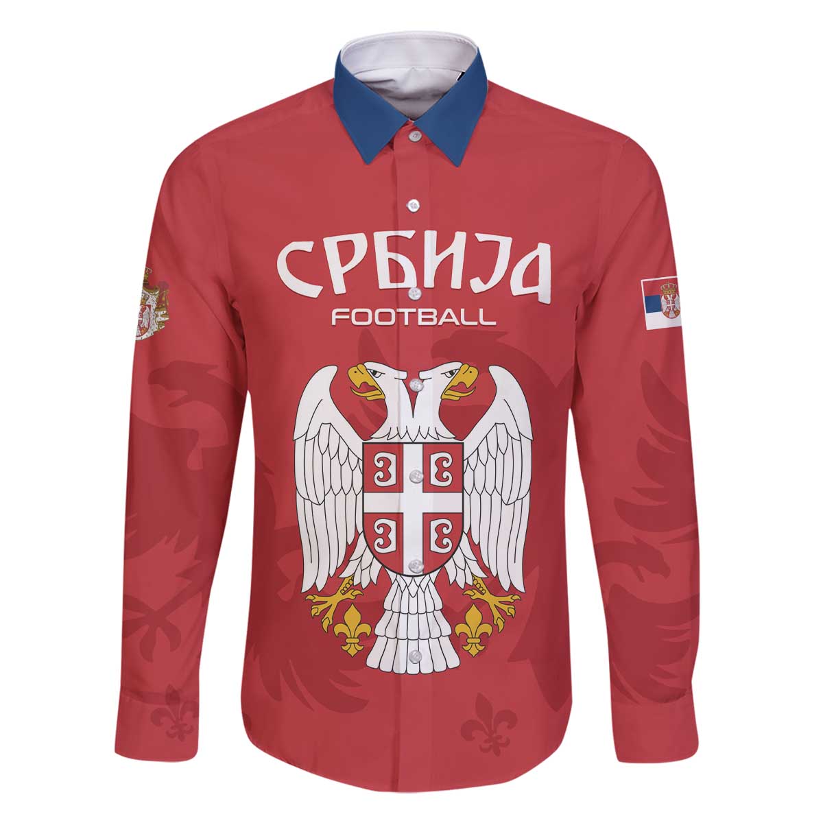 Custom Serbia 2024 Football Family Matching Off The Shoulder Long Sleeve Dress and Hawaiian Shirt Srbija Go Champions - Wonder Print Shop