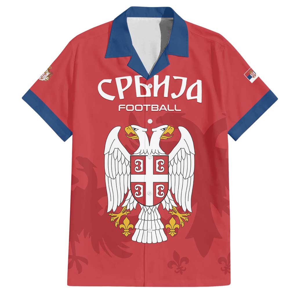 Custom Serbia 2024 Football Family Matching Off Shoulder Maxi Dress and Hawaiian Shirt Srbija Go Champions - Wonder Print Shop