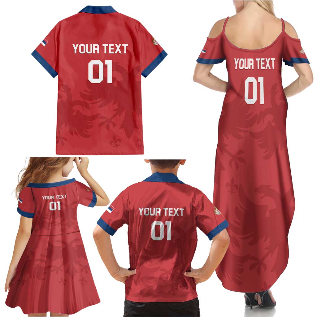 Custom Serbia 2024 Football Family Matching Summer Maxi Dress and Hawaiian Shirt Srbija Go Champions - Wonder Print Shop