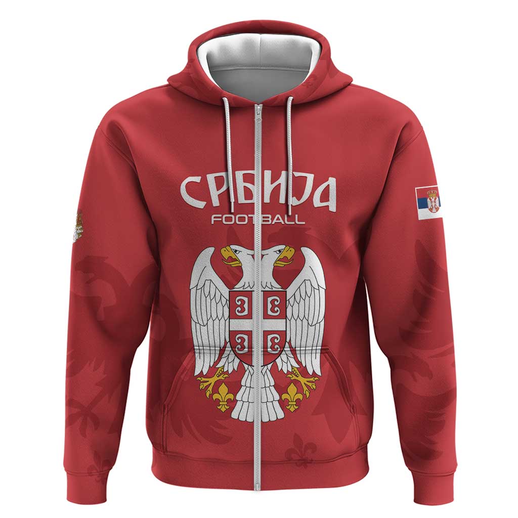 Custom Serbia 2024 Football Hoodie Srbija Go Champions - Wonder Print Shop
