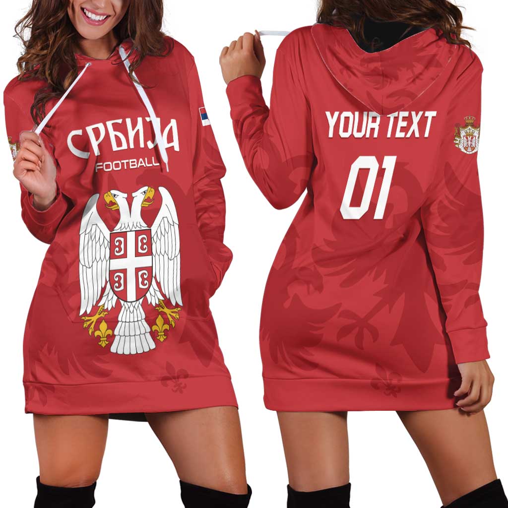 Custom Serbia 2024 Football Hoodie Dress Srbija Go Champions - Wonder Print Shop