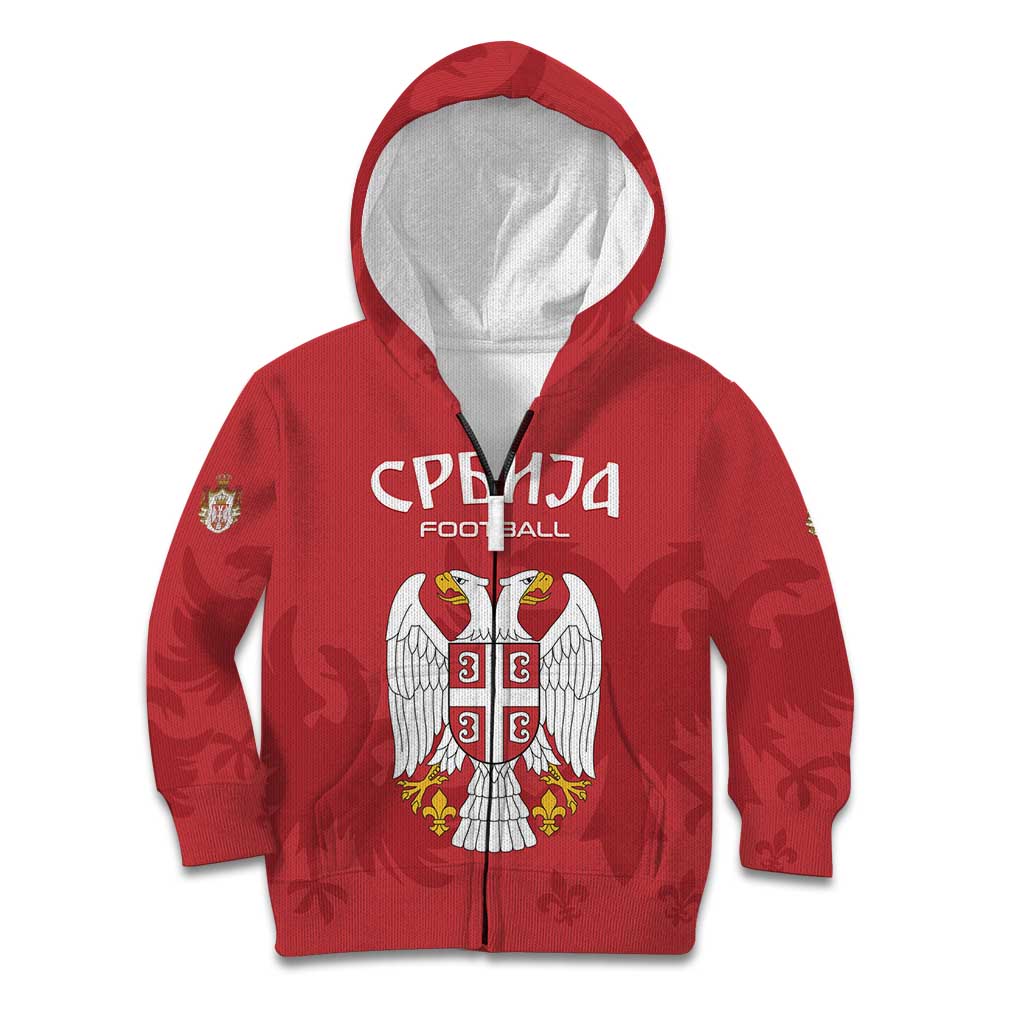 Custom Serbia 2024 Football Kid Hoodie Srbija Go Champions - Wonder Print Shop