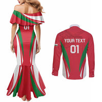 Custom Hungary 2024 Football Couples Matching Mermaid Dress and Long Sleeve Button Shirt Hajra Magyarok