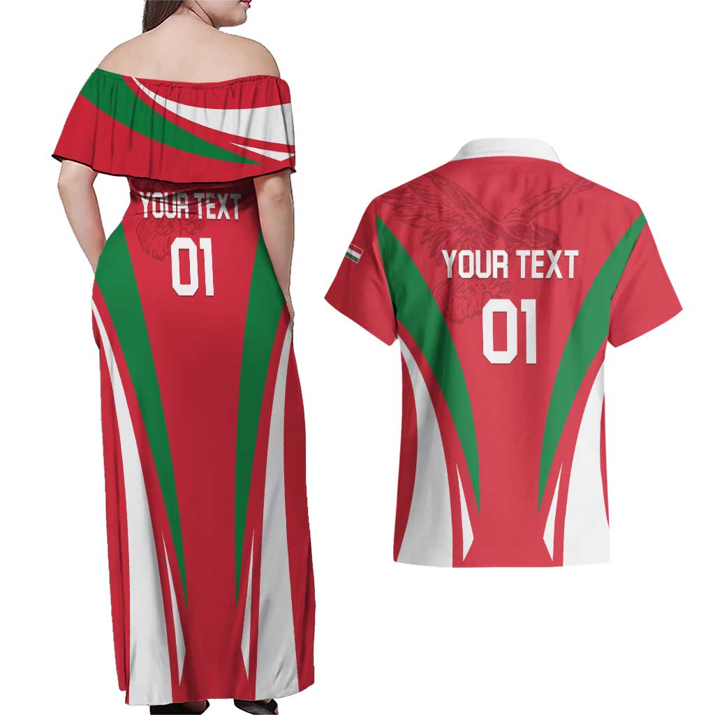 Custom Hungary 2024 Football Couples Matching Off Shoulder Maxi Dress and Hawaiian Shirt Hajra Magyarok - Wonder Print Shop