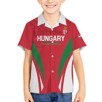 Custom Hungary 2024 Football Family Matching Long Sleeve Bodycon Dress and Hawaiian Shirt Hajra Magyarok - Wonder Print Shop