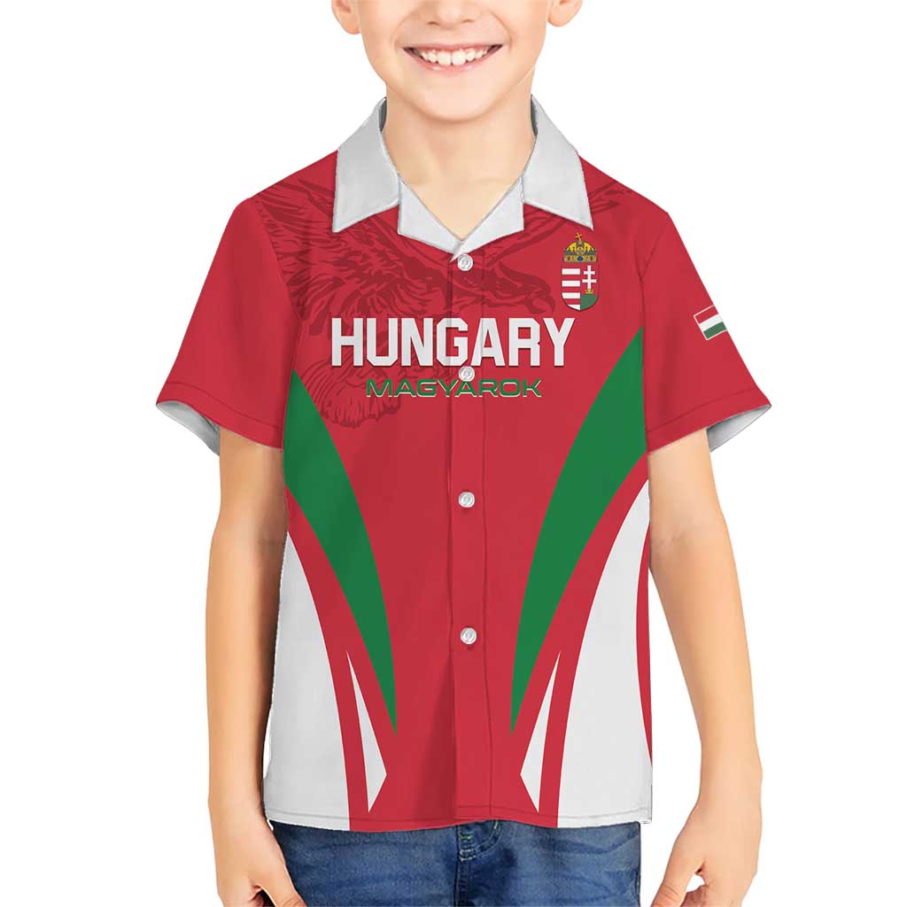 Custom Hungary 2024 Football Family Matching Short Sleeve Bodycon Dress and Hawaiian Shirt Hajra Magyarok - Wonder Print Shop