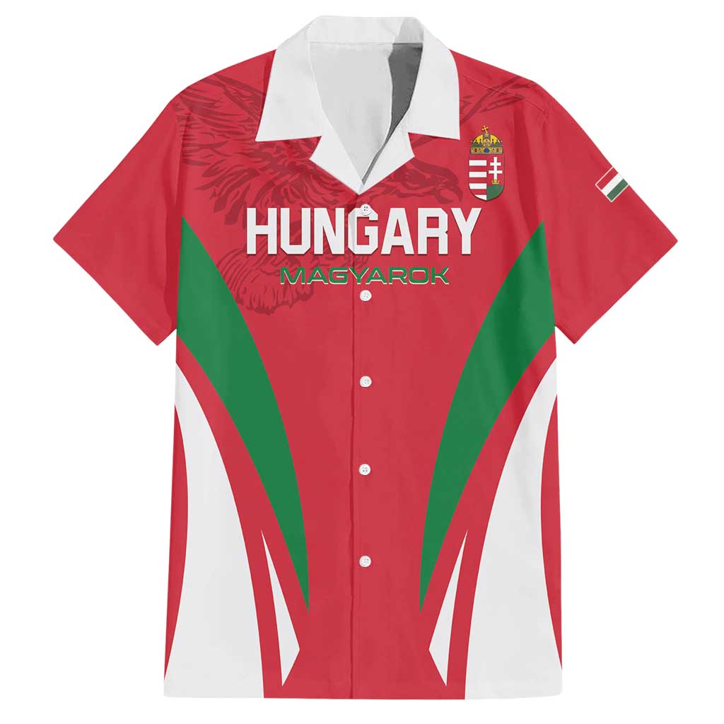 Custom Hungary 2024 Football Hawaiian Shirt Hajra Magyarok - Wonder Print Shop