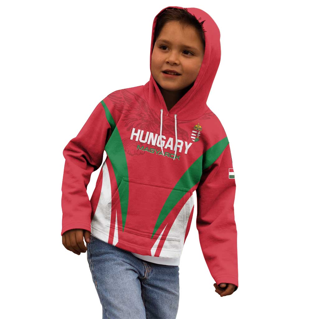 Custom Hungary 2024 Football Kid Hoodie Hajra Magyarok - Wonder Print Shop