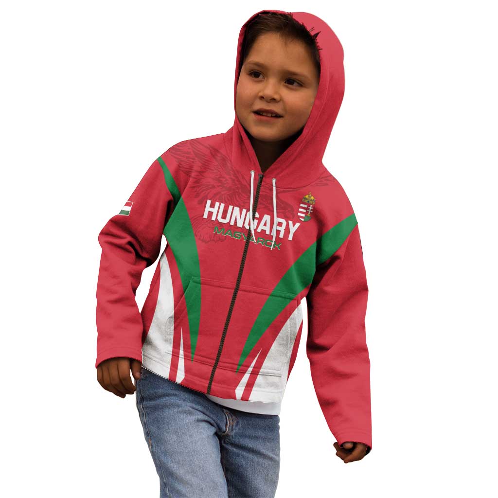 Custom Hungary 2024 Football Kid Hoodie Hajra Magyarok - Wonder Print Shop