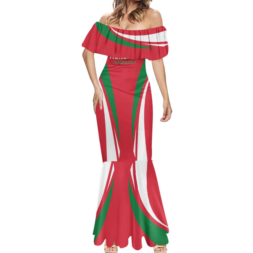 Custom Hungary 2024 Football Mermaid Dress Hajra Magyarok - Wonder Print Shop