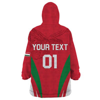Custom Hungary 2024 Football Wearable Blanket Hoodie Hajra Magyarok - Wonder Print Shop