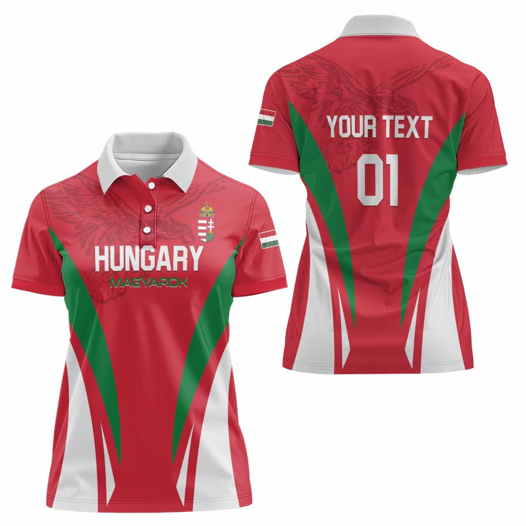 Custom Hungary 2024 Football Women Polo Shirt Hajra Magyarok - Wonder Print Shop