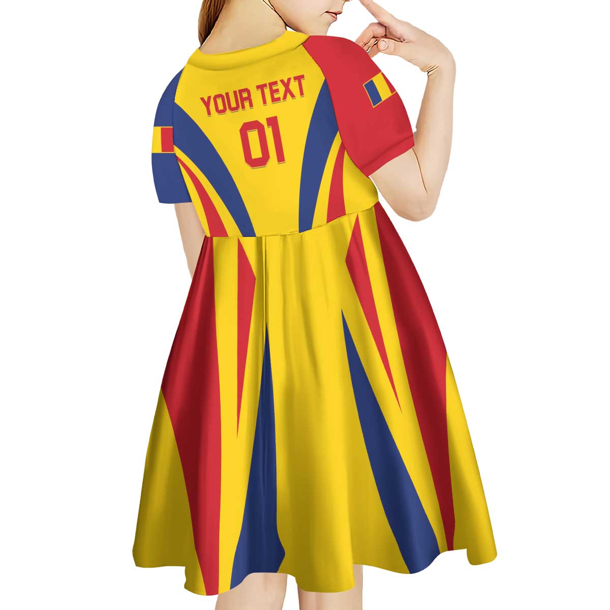 Custom Romania 2024 Football Kid Short Sleeve Dress Come On Tricolorii - Wonder Print Shop