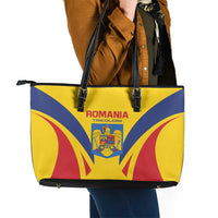 Romania 2024 Football Leather Tote Bag Come On Tricolorii - Wonder Print Shop