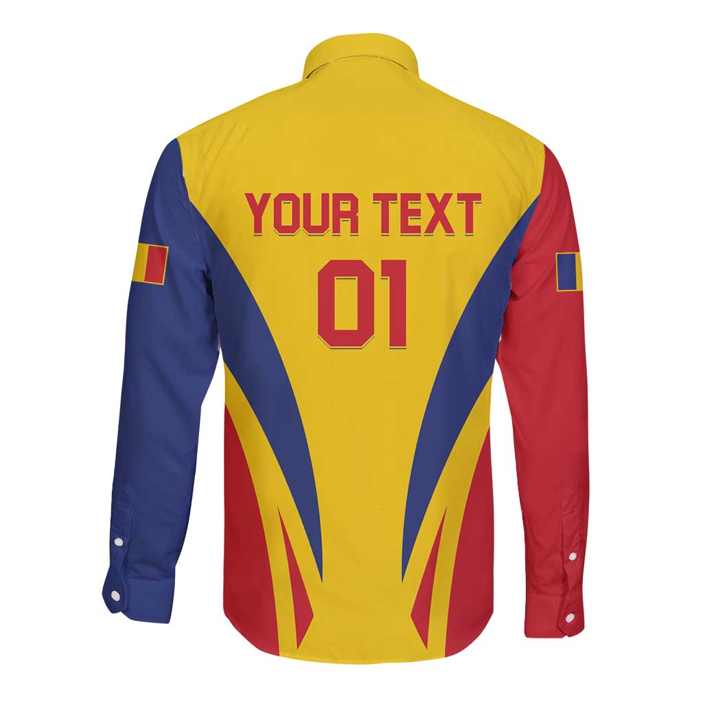 Custom Romania 2024 Football Long Sleeve Button Shirt Come On Tricolorii - Wonder Print Shop