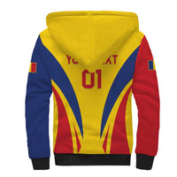 Custom Romania 2024 Football Sherpa Hoodie Come On Tricolorii - Wonder Print Shop
