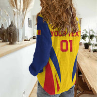 Custom Romania 2024 Football Women Casual Shirt Come On Tricolorii - Wonder Print Shop