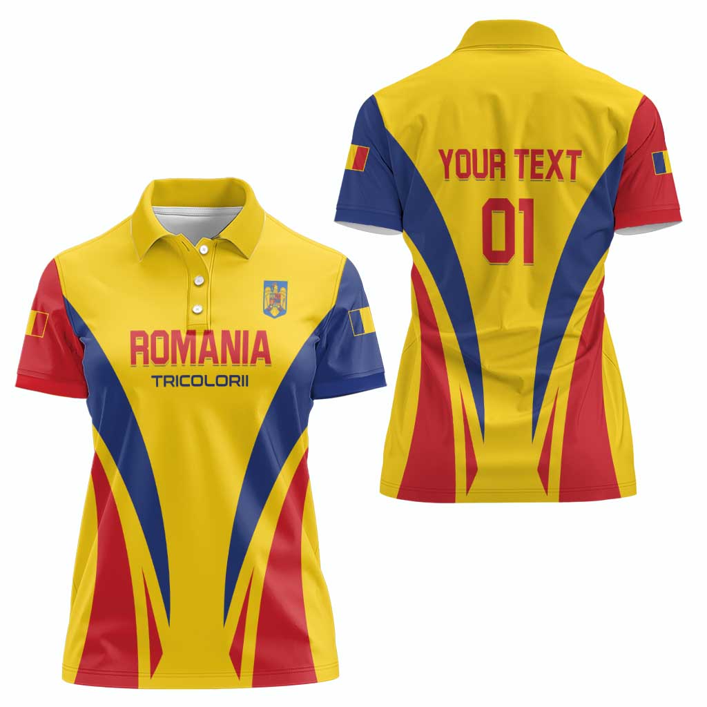 Custom Romania 2024 Football Women Polo Shirt Come On Tricolorii - Wonder Print Shop