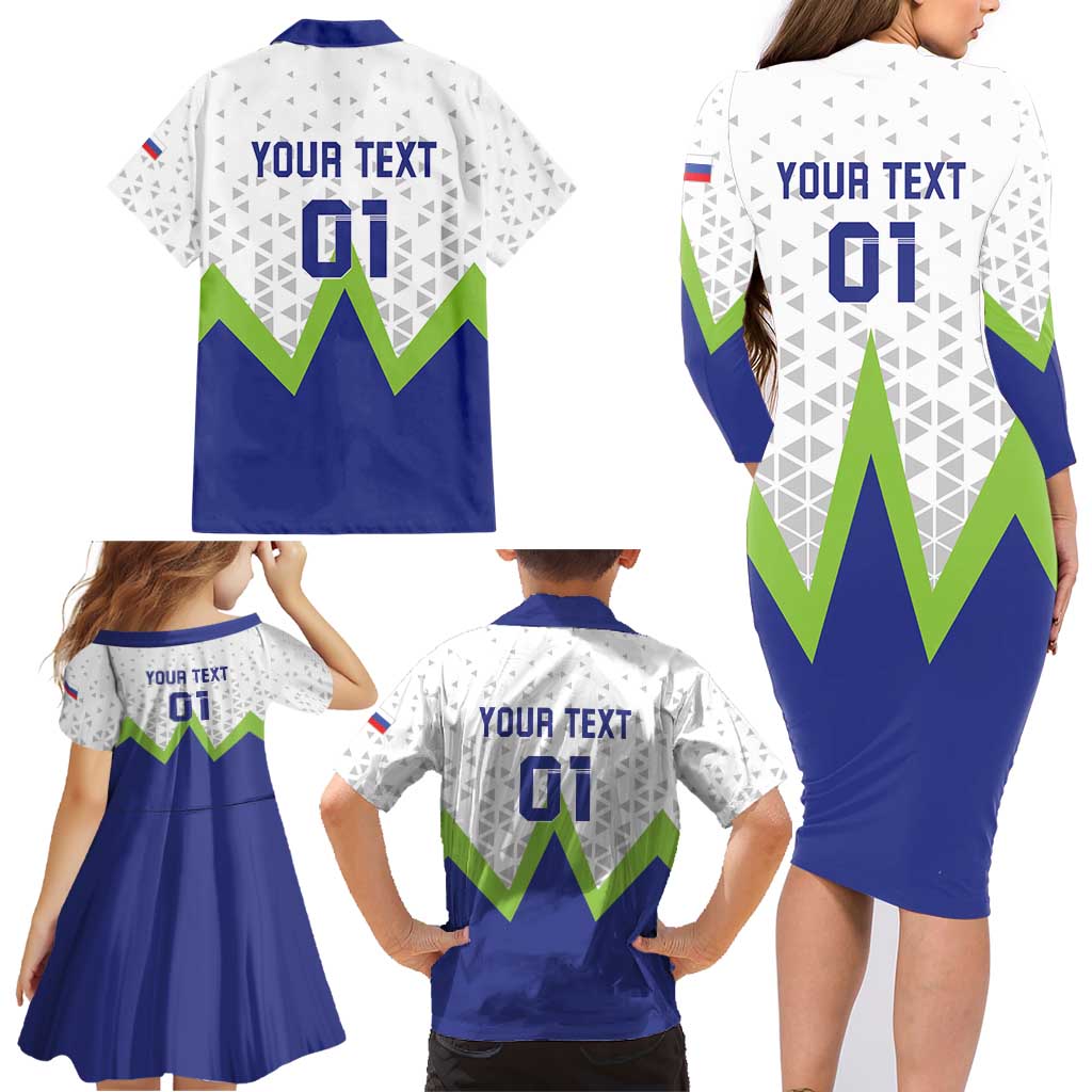Custom Slovenia 2024 Football Family Matching Long Sleeve Bodycon Dress and Hawaiian Shirt Slovenija Go Champions - Wonder Print Shop