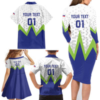 Custom Slovenia 2024 Football Family Matching Long Sleeve Bodycon Dress and Hawaiian Shirt Slovenija Go Champions - Wonder Print Shop