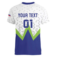 Custom Slovenia 2024 Football Women V-Neck T-Shirt Slovenija Go Champions - Wonder Print Shop