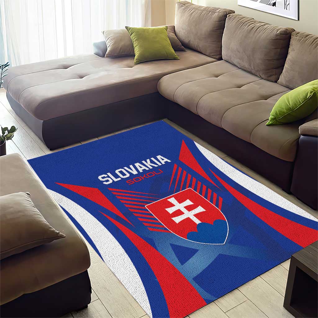 Slovakia 2024 Football Area Rug Slovenska Sokoli - Wonder Print Shop