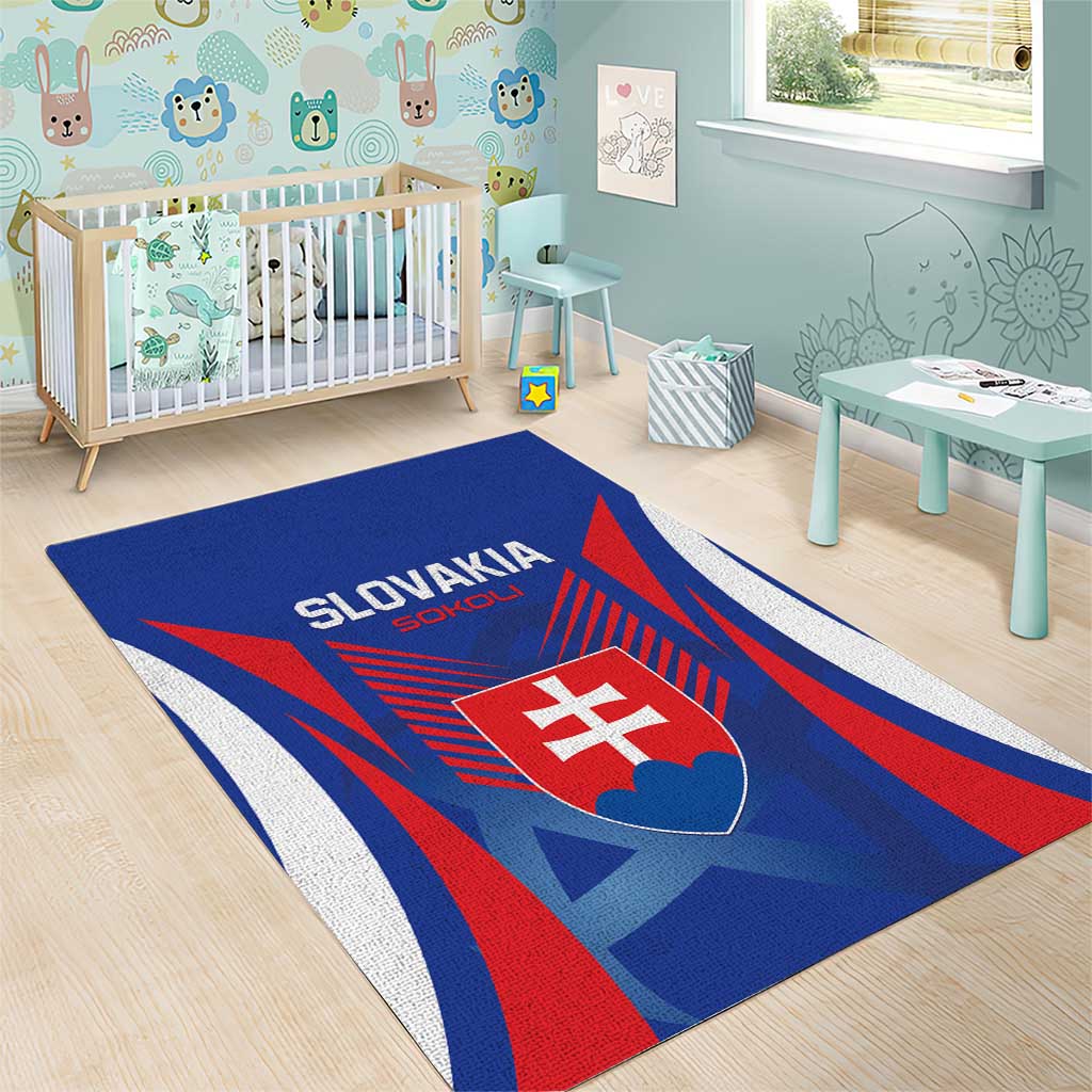 Slovakia 2024 Football Area Rug Slovenska Sokoli - Wonder Print Shop