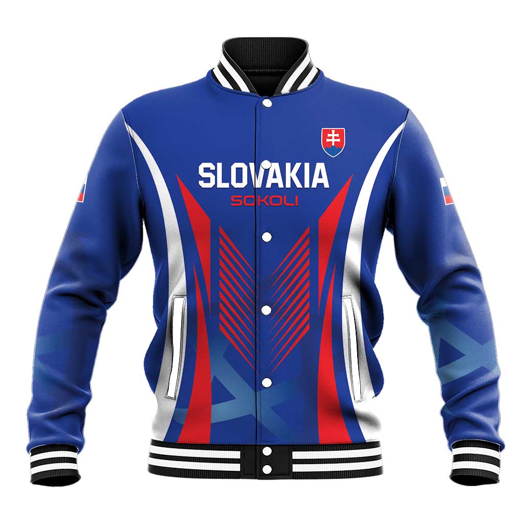 Custom Slovakia 2024 Football Baseball Jacket Slovenska Sokoli - Wonder Print Shop