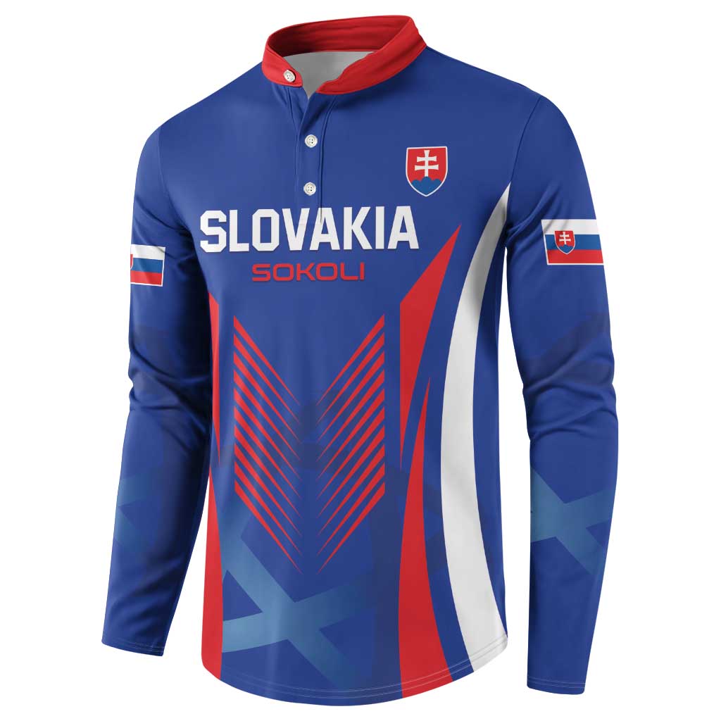Custom Slovakia 2024 Football Button Sweatshirt Slovenska Sokoli - Wonder Print Shop