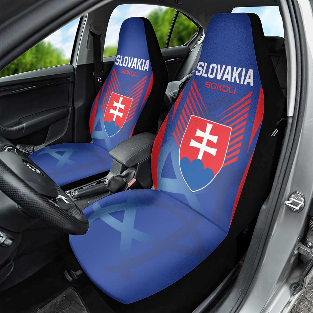 Slovakia 2024 Football Car Seat Cover Slovenska Sokoli - Wonder Print Shop