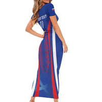 Custom Slovakia 2024 Football Family Matching Short Sleeve Bodycon Dress and Hawaiian Shirt Slovenska Sokoli - Wonder Print Shop