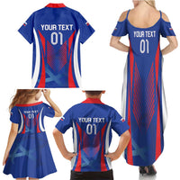 Custom Slovakia 2024 Football Family Matching Summer Maxi Dress and Hawaiian Shirt Slovenska Sokoli - Wonder Print Shop