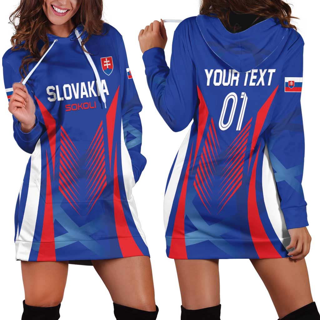 Custom Slovakia 2024 Football Hoodie Dress Slovenska Sokoli - Wonder Print Shop