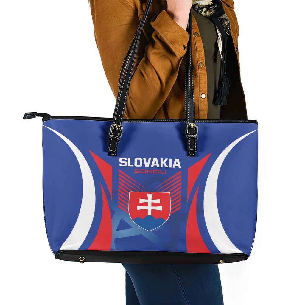 Slovakia 2024 Football Leather Tote Bag Slovenska Sokoli - Wonder Print Shop