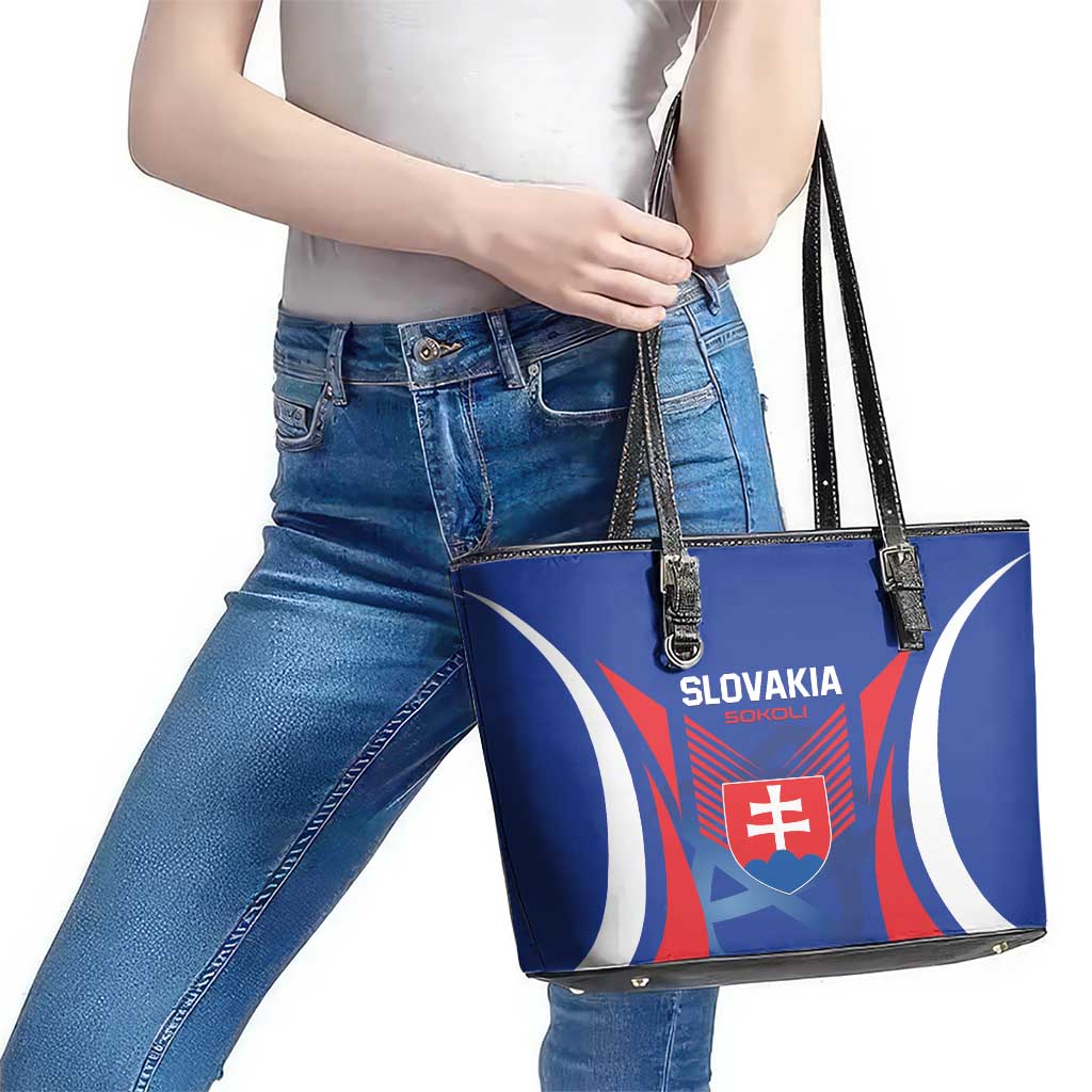 Slovakia 2024 Football Leather Tote Bag Slovenska Sokoli - Wonder Print Shop