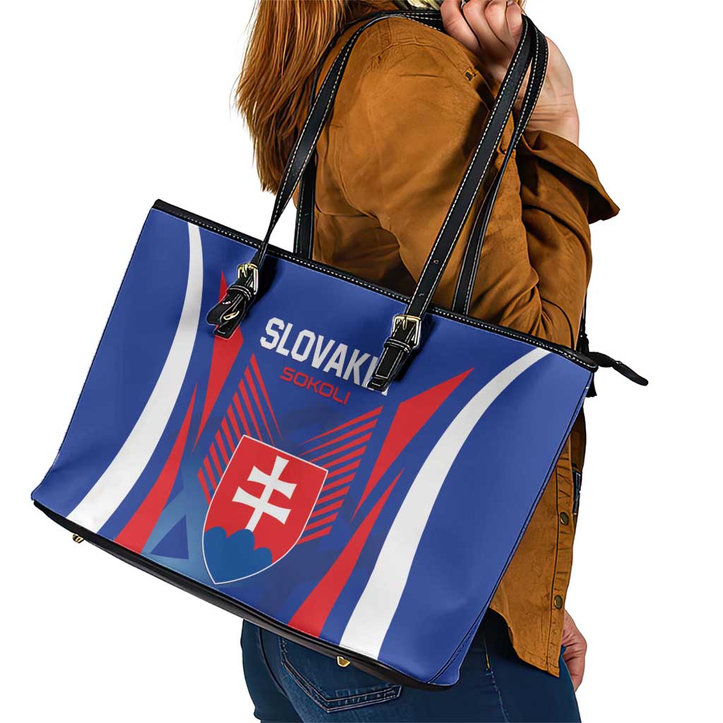 Slovakia 2024 Football Leather Tote Bag Slovenska Sokoli - Wonder Print Shop