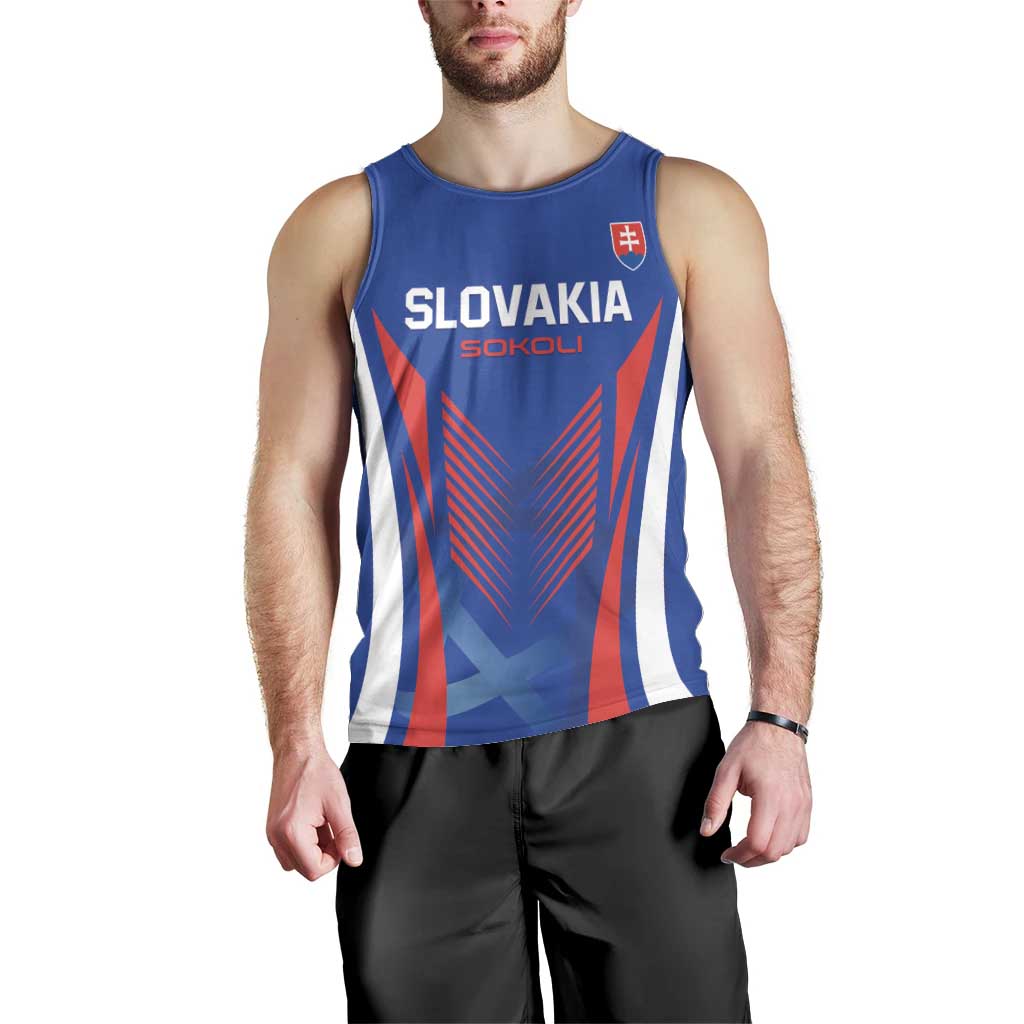 Custom Slovakia 2024 Football Men Tank Top Slovenska Sokoli - Wonder Print Shop