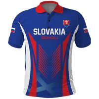 Custom Slovakia 2024 Football Polo Shirt Slovenska Sokoli - Wonder Print Shop