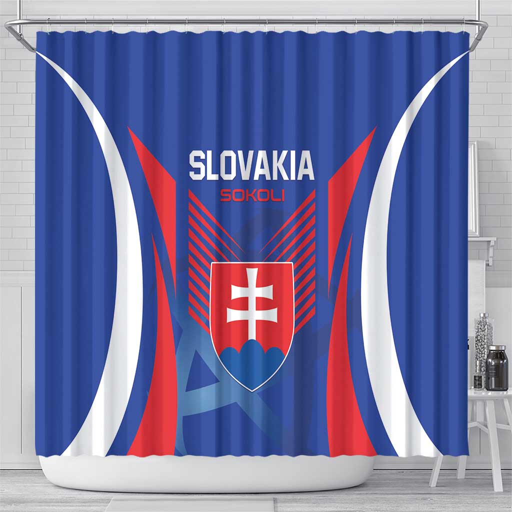 Slovakia 2024 Football Shower Curtain Slovenska Sokoli