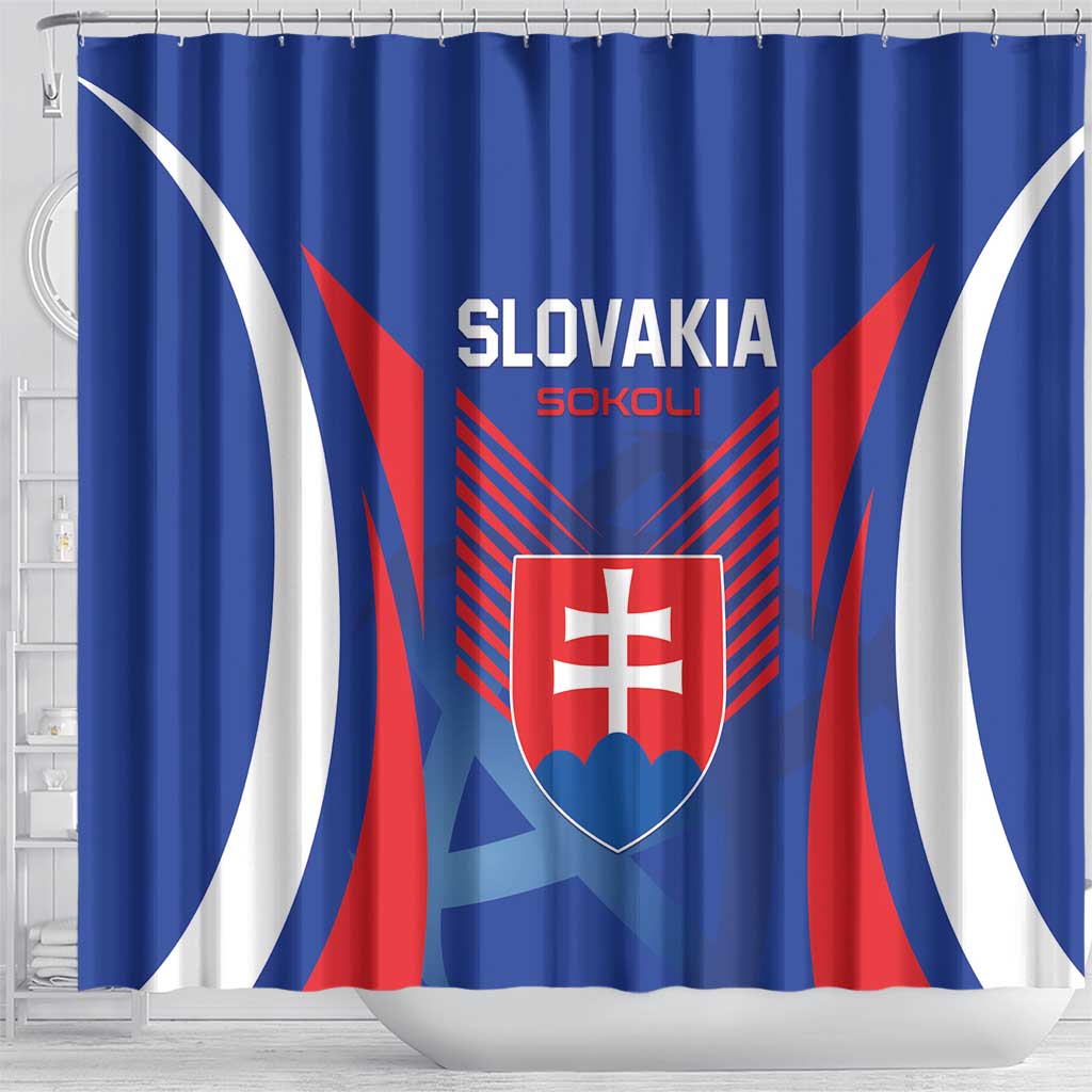 Slovakia 2024 Football Shower Curtain Slovenska Sokoli