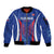 Custom Slovakia 2024 Football Sleeve Zip Bomber Jacket Slovenska Sokoli - Wonder Print Shop