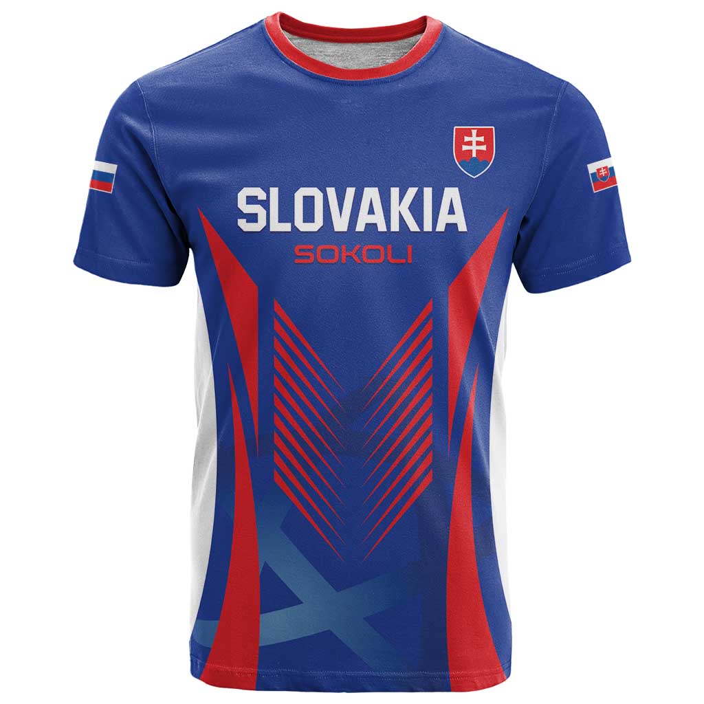 Custom Slovakia 2024 Football T Shirt Slovenska Sokoli - Wonder Print Shop