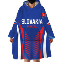 Custom Slovakia 2024 Football Wearable Blanket Hoodie Slovenska Sokoli - Wonder Print Shop
