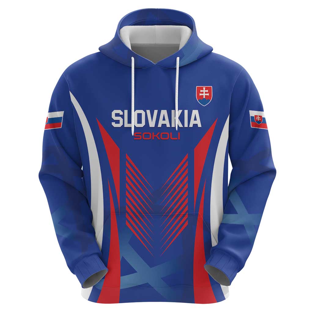 Custom Slovakia 2024 Football Zip Hoodie Slovenska Sokoli - Wonder Print Shop
