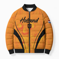 Custom Holland 2026 World Football Bomber Puffer Jacket Oranje Go Champions