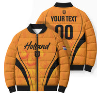 Custom Holland 2026 World Football Bomber Puffer Jacket Oranje Go Champions